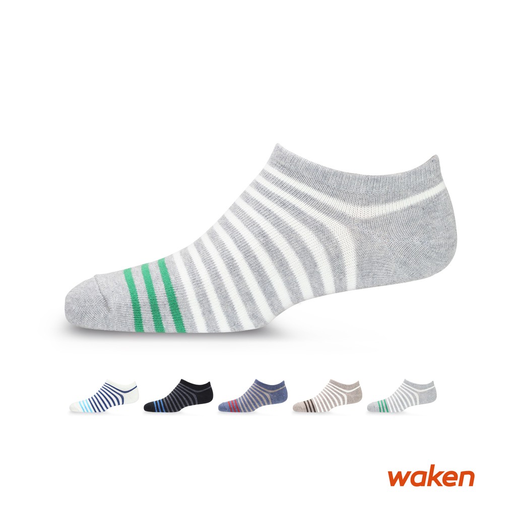 【waken】精梳棉條紋船型襪 1雙組 / 襪子 男襪 短襪 純棉襪 台灣威肯襪品