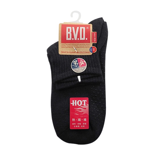 BVD 毛巾底發熱襪-黑(1雙入)【小三美日】D102535