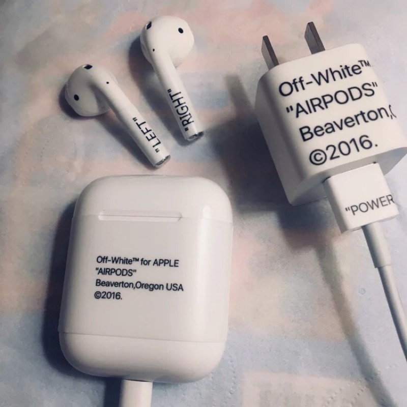 ［大清帝國］Off White iPhone充電器、AirPods 客製貼紙組