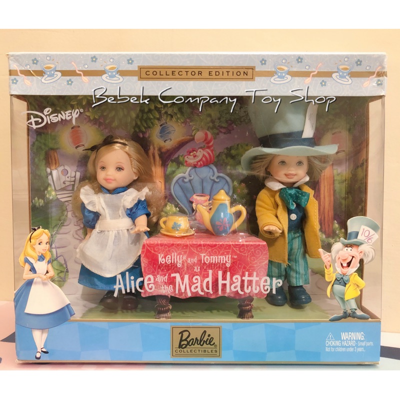 Mattel 2002 Tommy &amp; Kelly Barbie 愛麗絲夢遊仙境 愛麗絲 瘋帽 芭比娃娃 小凱莉