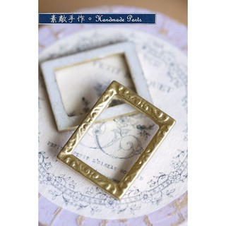 。素敵手作Antique材料。迷你模型/袖珍屋/手帳裝飾/手工相簿--樹脂材質古董金色長方形浮雕小畫框
