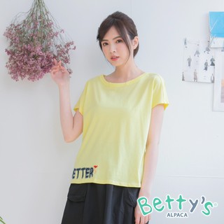betty’s貝蒂思(91)圓領LOGO縷空繡線T-shirt(黃色)
