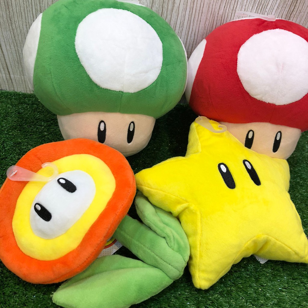 【誠誠小舖】日本進口 正版 三英貿易 Mario 瑪莉歐 瑪利歐 超級星星 超級香菇 1UP香菇 火焰花 絨毛玩偶 娃娃