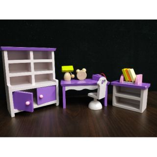 二手玩具 木製紫色書房家具組