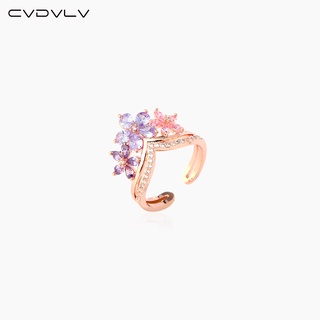 CVDVLV/卡朵龍花形皇冠戒指女鉆戒簡約戒指定情戒指情侶個性飾品