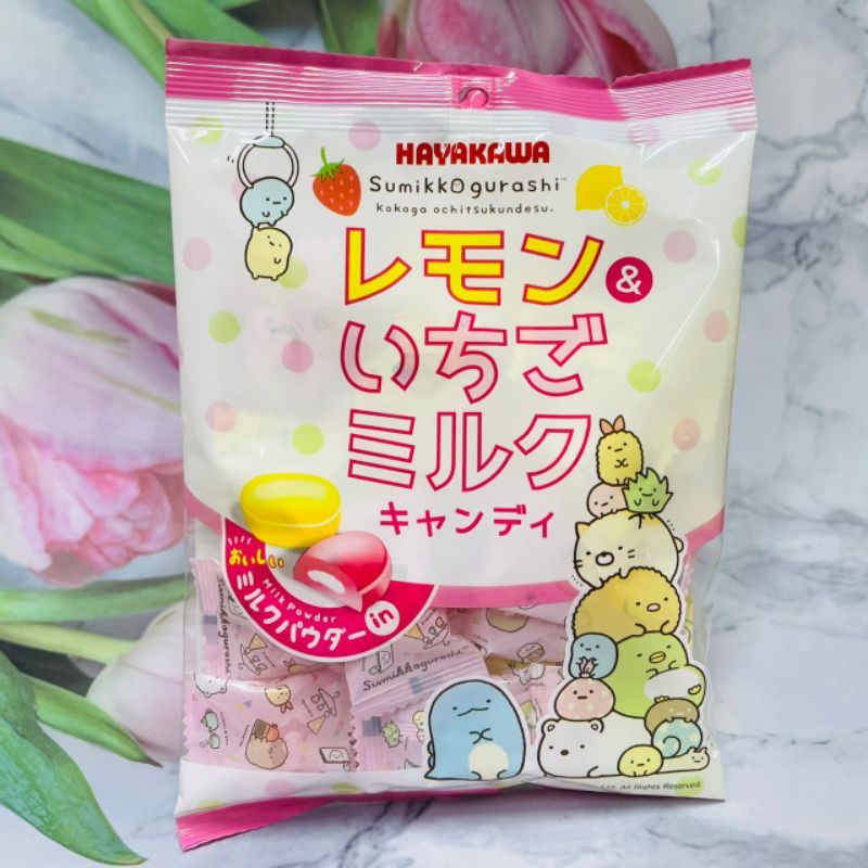 日本 HAYAKAWA 早川製果 檸檬牛奶味＆草莓牛奶味糖果 63g/  水蜜糖風味&amp;藍莓牛奶風味 68g