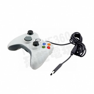 【二手商品】微軟 XBOX360 副廠 有線控制器 手把 把手 搖桿 支援 PC WINDOWS 白色 【臺中恐龍電玩】