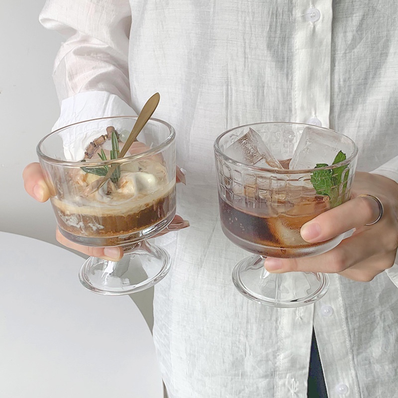 270ml玻璃酸奶杯高甜品杯冰淇淋碗布丁碗餐廳派對玻璃酒杯果汁果凍杯