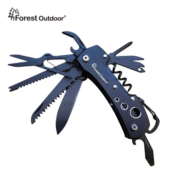 露營必買神器~Forest Outdoor 多功能黑武士瑞士刀~超實用超好用的戶外工具瑞士刀