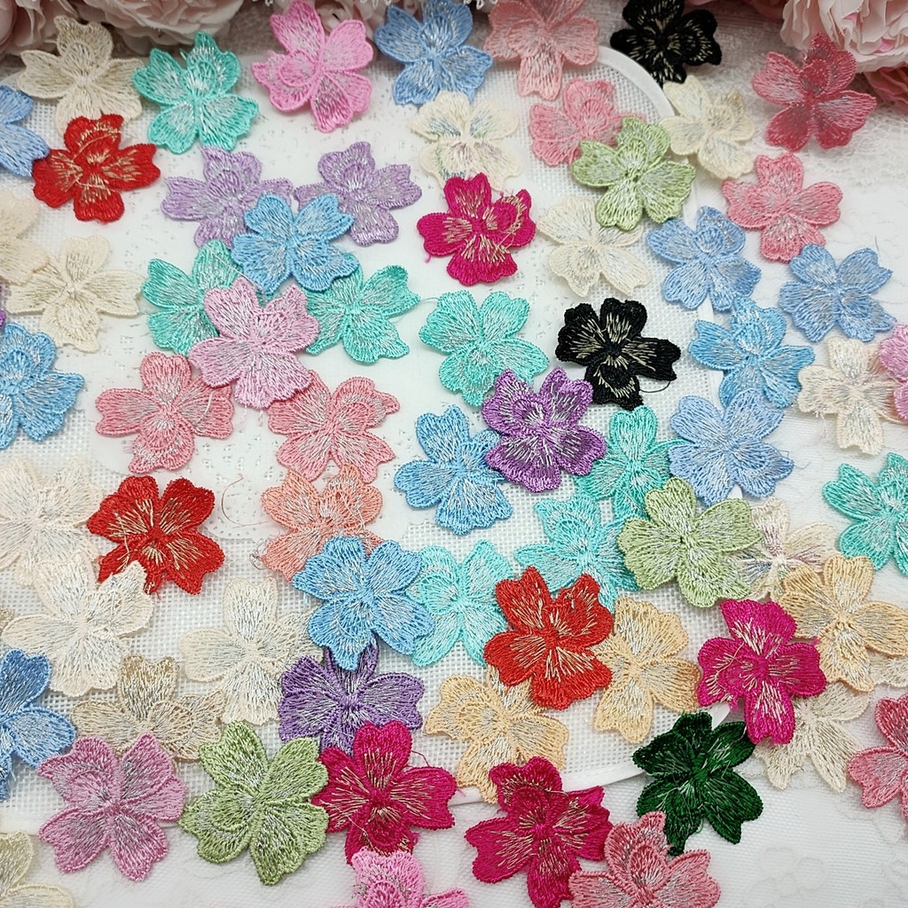 【DIY配件材料】花朵刺繡花片diy發飾裝飾手工材料配件髮飾飾品配件