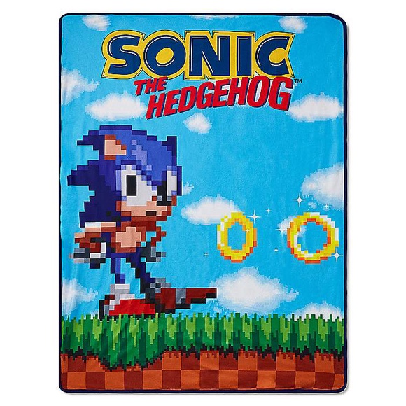 [現貨]音速小子雙層毛毯 8-bit復古風 刺蝟索尼克Sonic the Hedgehog午睡空調毯宿舍交換生日交換禮品