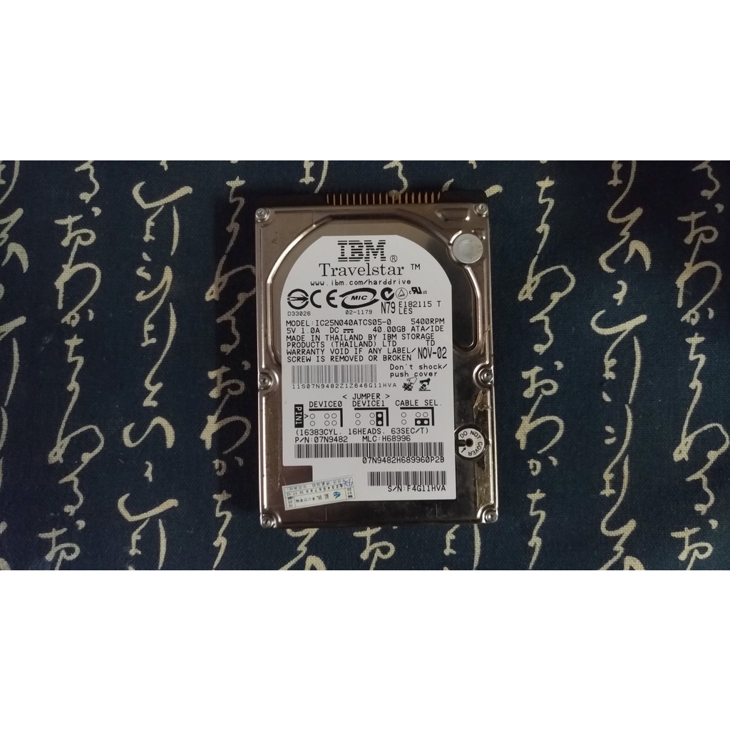 故障硬碟 - 2.5吋 - IBM  - 40G - IDE