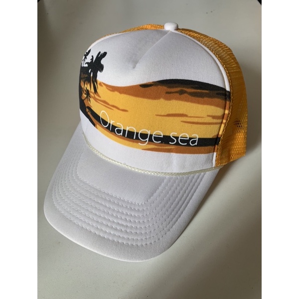 黃色沙灘卡車司機帽/網帽夏天戴防曬又透氣/登山衝浪造型感/不分男女/可以當情侶帽