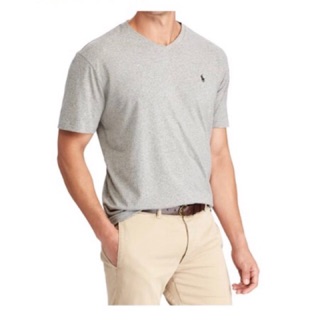 全新polo RL Ralph Lauren 灰色V領短T Classic Fit Cotton T-Shirt 大尺碼