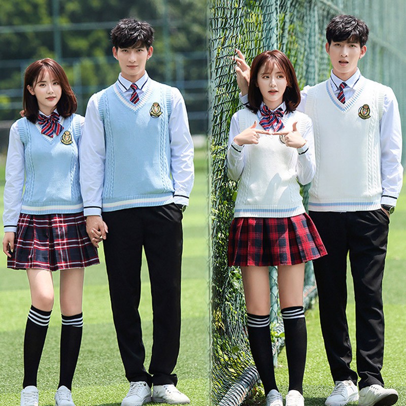 冬季中学生校服套装表演服男女毛衣春秋大学生海军制服初高中班服 蝦皮購物