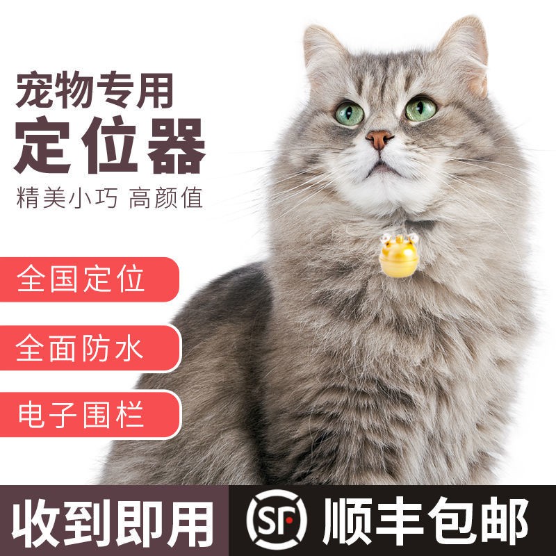 現貨速發速發^貓咪定位器gps衛星訂位神器防丟寵物項圈小型鈴鐺狗狗追跟 