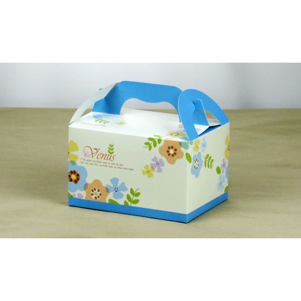 [現貨]白色小花 手提餐盒(小) 外帶提盒 野餐盒 麵包盒 餅乾紙盒 禮品包裝 【C047】