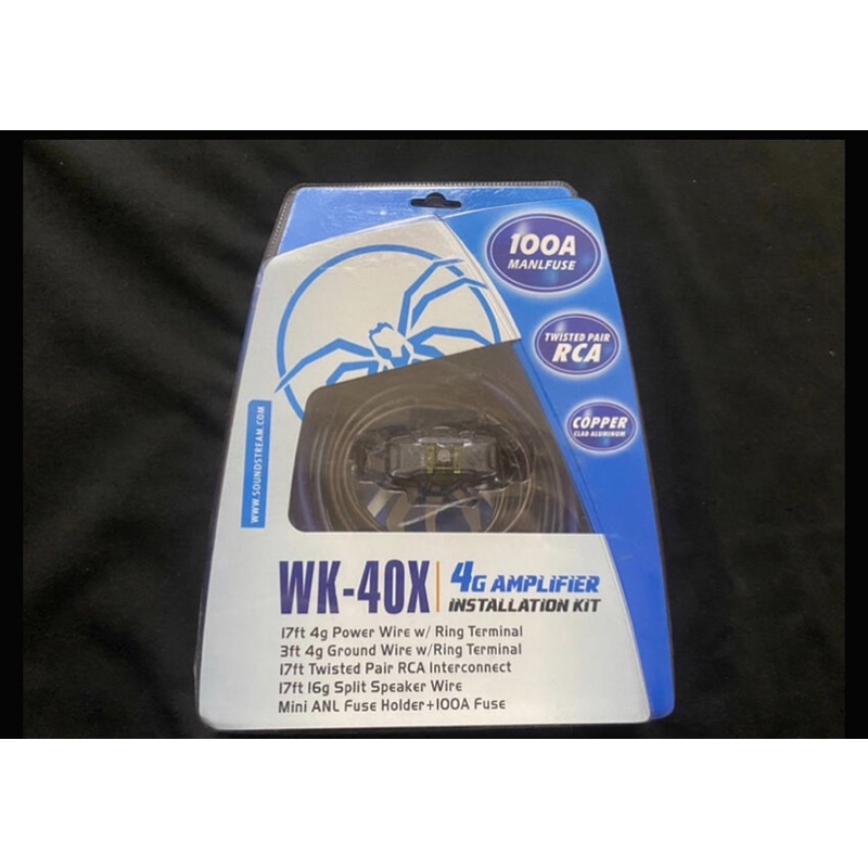 美國蜘蛛SOUNDSTREAM WK-40X現貨電源線組DIY發燒配件包~4awg4號線擴大機.重低音專用