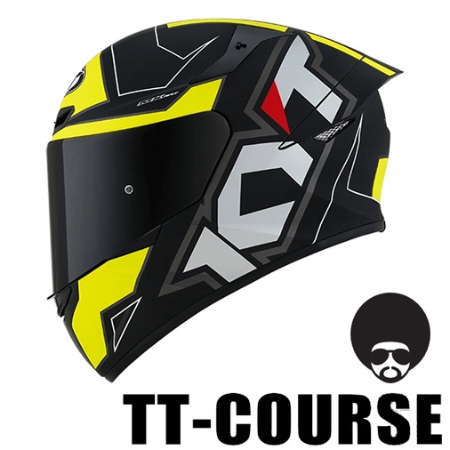 (售完）KYT TT-COURSE TTC #E黃 金屬排齒扣 全罩式安全帽