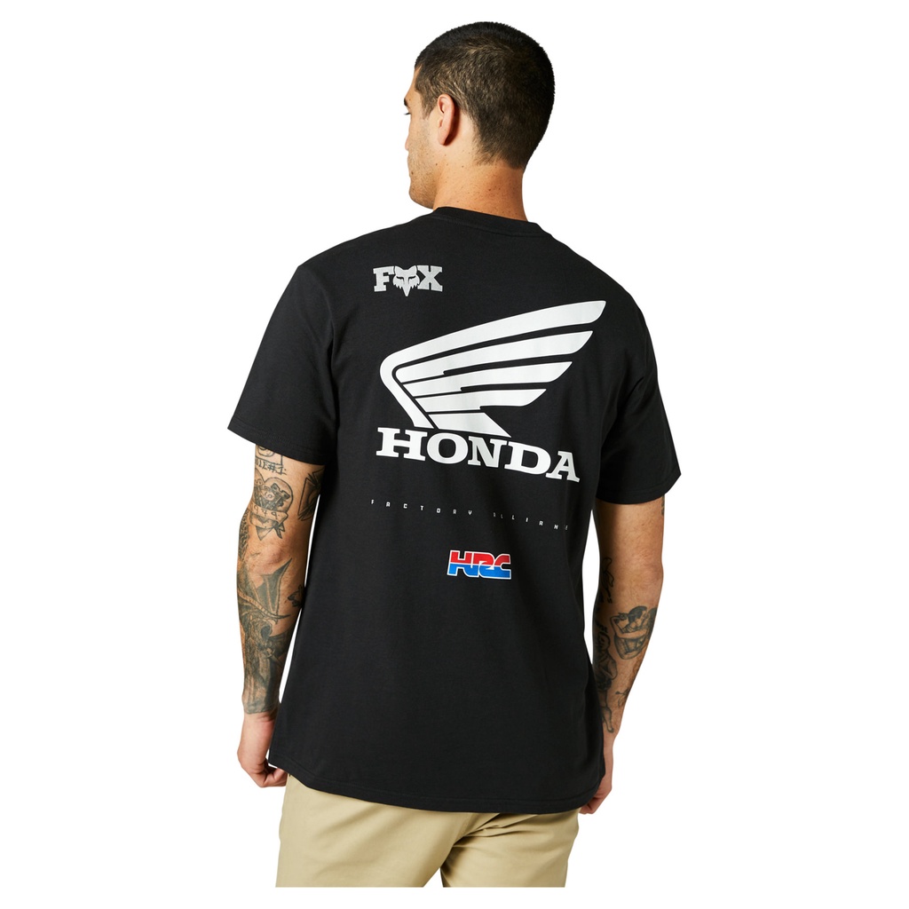 【德國Louis】Fox Honda Wings T恤 黑色本田HRC純棉T-Shirt圓領短袖上衣短T編號214373