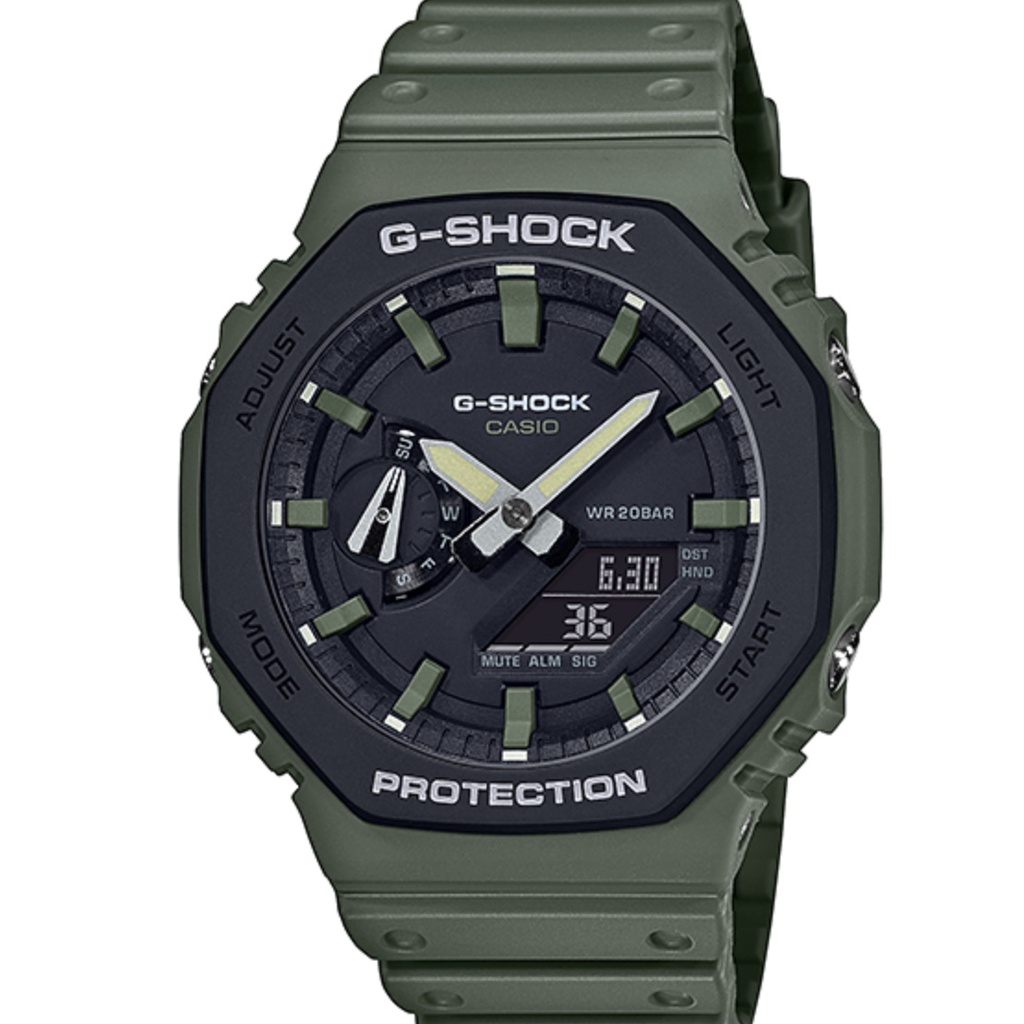 CASIO G-SHOCK 農家橡樹GA-2110SU-3A極簡主義綠200M防水/麗寶錶樂園