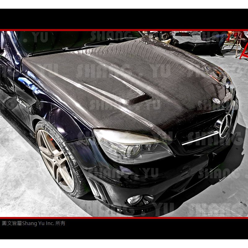 BENZ C-Class W204 C63 AMG CARBON 卡夢 引擎蓋 空力套件