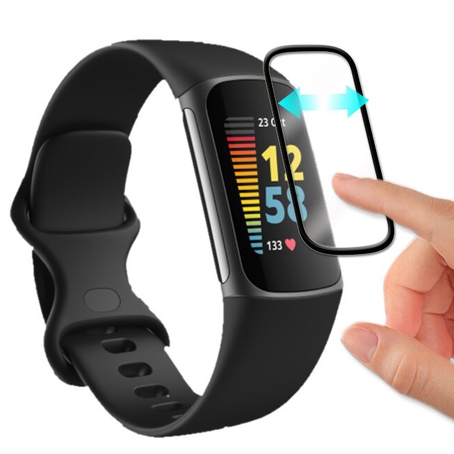 適用於 Fitbit Charge 5/4/3 全覆蓋膜手錶高清透明三維曲面電鍍軟 PMMA PET 膜屏幕保護膜,適用