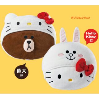 7-11 Hello Kitty x LINE(熊大) 共度美好食光 絨毛玩偶抱枕