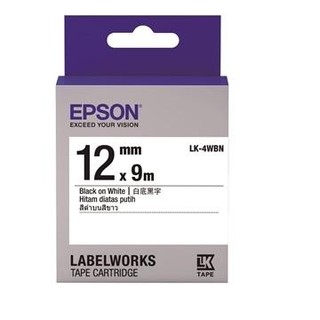 EPSON LK-4WBN(S654401)標籤帶(白底黑字)12mm//另售其他規格
