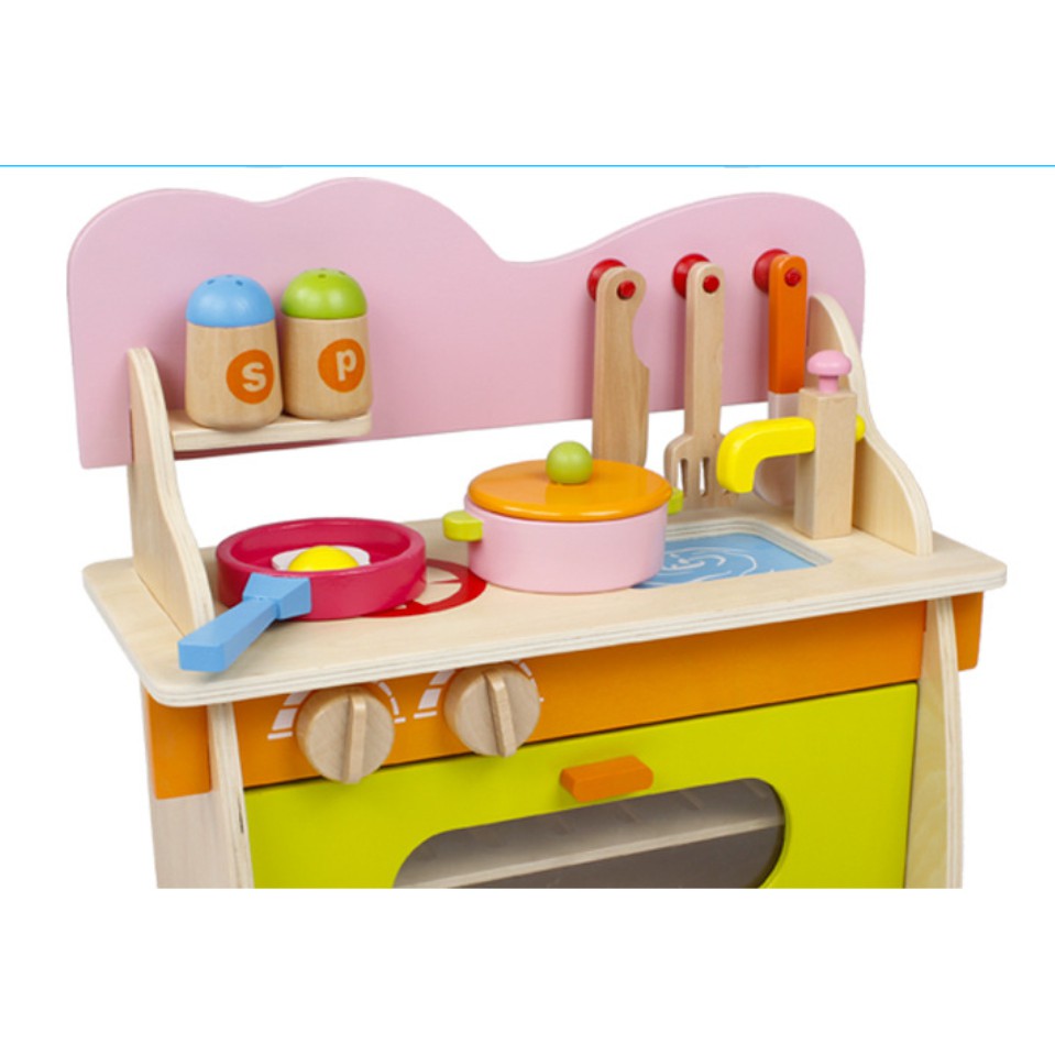 【現貨】小廚神 入門款 木制 可拆裝 瓦斯爐 女孩 模擬 廚房 餐廚 兒童 過家家 玩具 家家酒