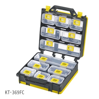臺灣製【多用途零件整理盒(背帶+內盒*12) KT-369FC】分類盒 零件盒 收納盒 工作提盒 手提工作箱 工具箱