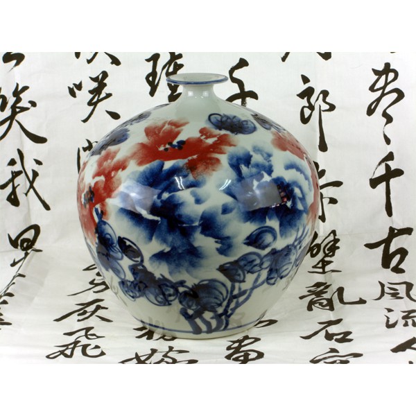 ◎『佳家畫廊』→景德鎮~青花瓷【牡丹圖】【童趣】圓球瓶，招財聚寶盆.聚寶甕◎風水開運.居家擺飾