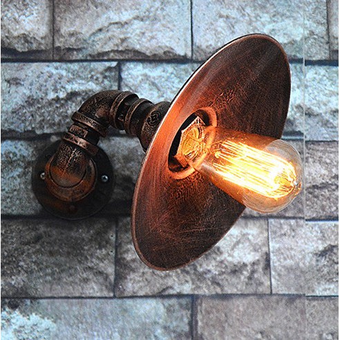 工業LOFT仿古水管壁燈 創意帶帽燈頭彎管鐵藝燈飾 愛迪生E27燈頭復古燈泡LG8037(不含燈泡)