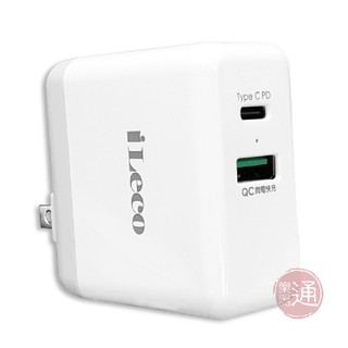 iLECO / USB PD+QC3.0快速充電器 (ILE-ACDK23T)【ATB通伯樂器音響】