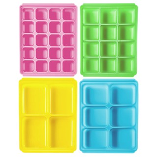 TGM FDA 馬卡龍 白金矽膠副食品冷凍儲存分裝盒 6格/12格/20格 顏色隨機出貨【宜兒樂】