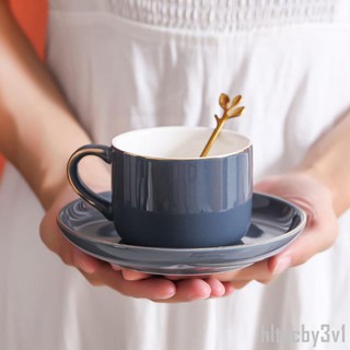 歐式咖啡杯奢華咖啡杯套裝帶勺子歐式復古家用陶瓷水杯創意ins風下午茶餐具#2