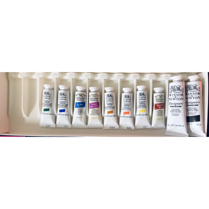 WINSOR NEWTON gouache 溫莎牛頓 不透明水彩 水粉 簡易紙盒版 10色 12色 條狀 14ml