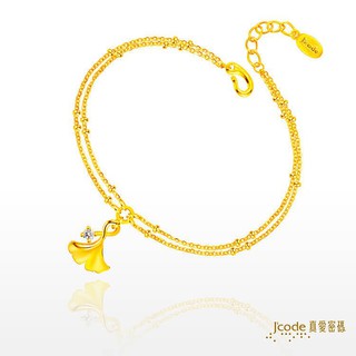 【J’code真愛密碼】✨送 花茶杯✨銀向杏福 9999純黃金 手鍊 銀杏 母親節禮物