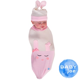 BABYjoe 穿套式實用造型包巾彌月套組-萌萌噠小兔寶寶