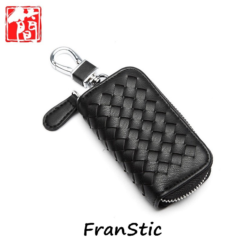 FranStic BV編織風格男士小包 潮包汽車鑰匙包  男女時尚小巧編織車鑰匙掛鎖包E105