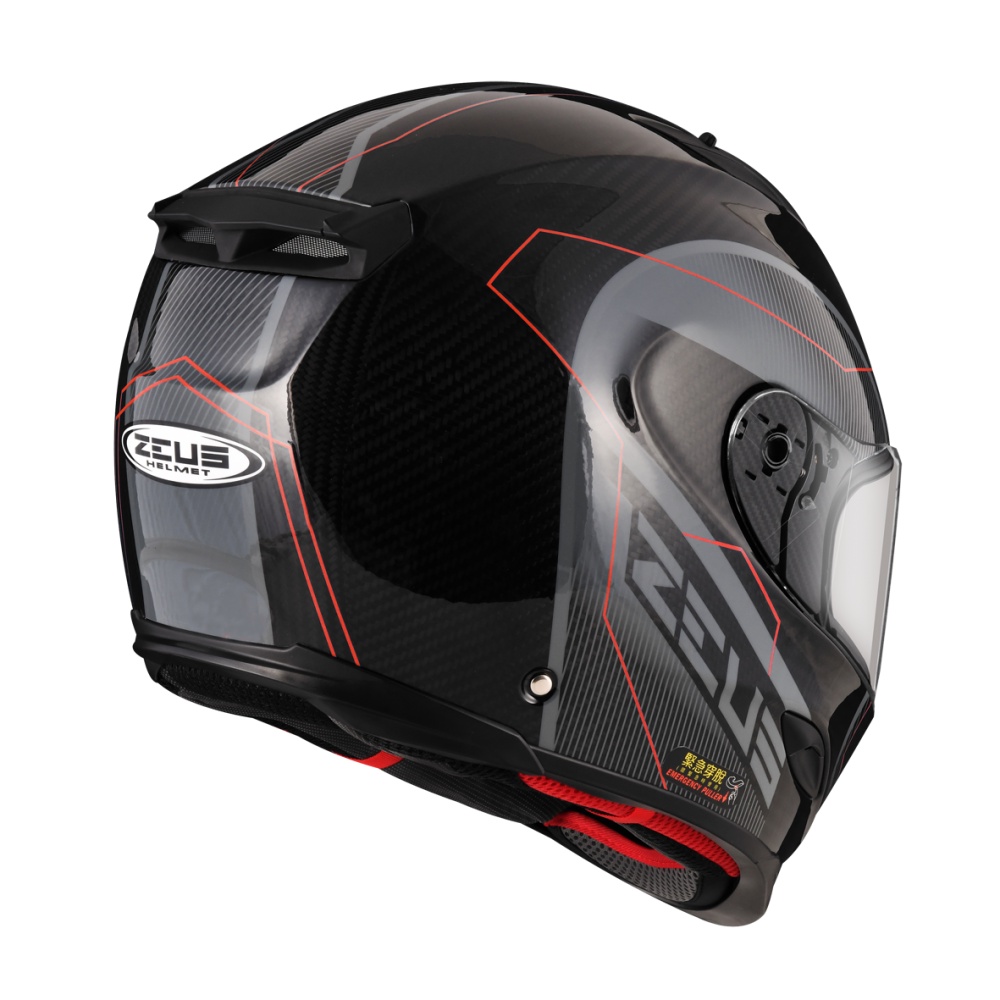 ZEUS ZS-1800B ZS 1800B  AM16 透明碳纖 紅 輕量化 全可拆 全罩 內墨片 安全帽《淘帽屋》