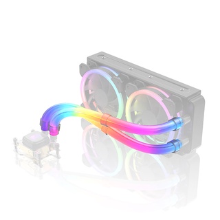 EZDIY-FAB 33cm ARGB LED 電競水冷燈管 發光套管 柔軟無塵橡膠 1.2cm直徑水冷管-2件裝