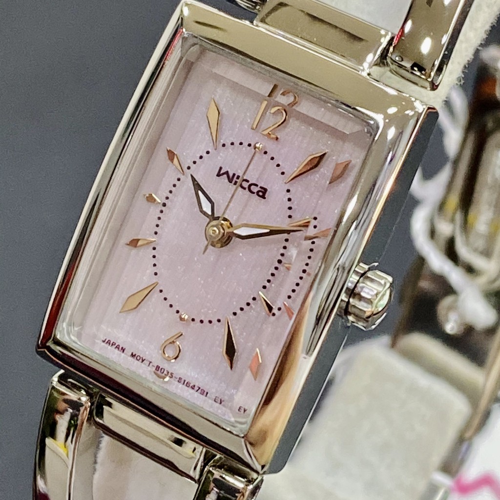 NEW Wicca 公主系列太陽能手環式錶帶方形腕錶（淡粉面）_ KF7-511-91 