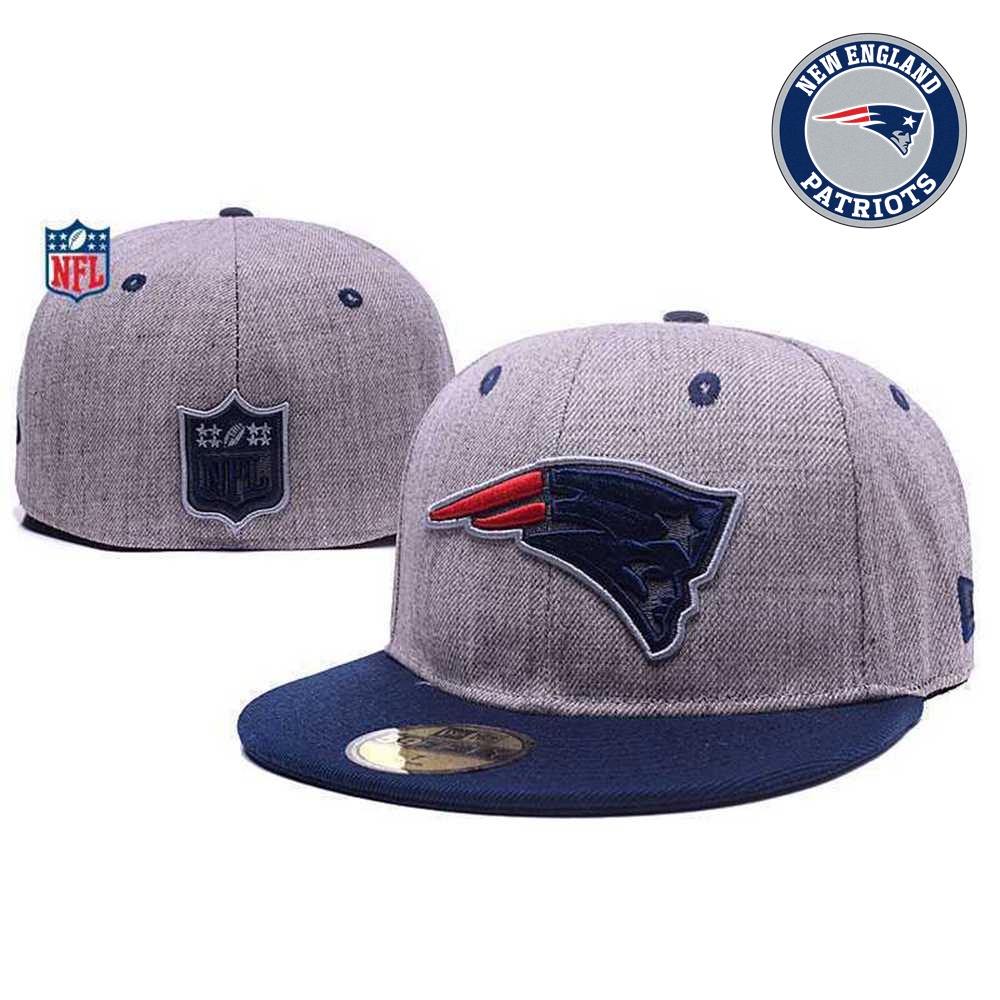 全封帽 灰款 新英格蘭愛國者 Patriots 刺繡 中性 NFL 橄欖球帽 嘻哈帽 Hip Hop