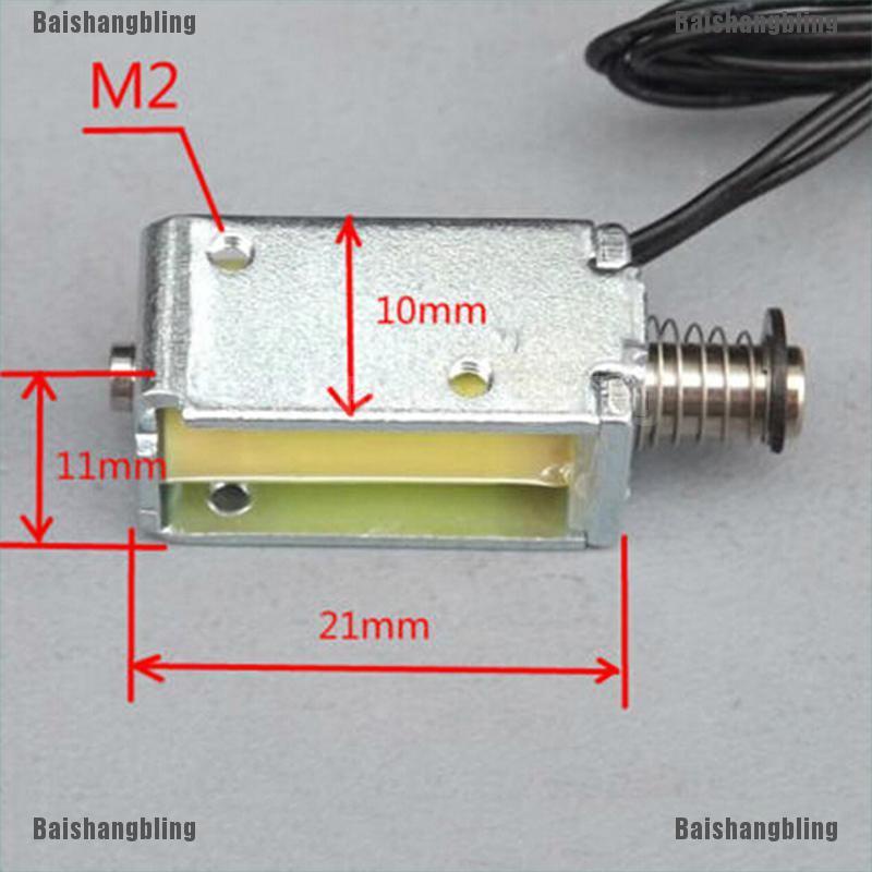 Bsbl 12V DC吸力微型電磁鐵彈簧推拉式桿式電磁鐵4mm Bling