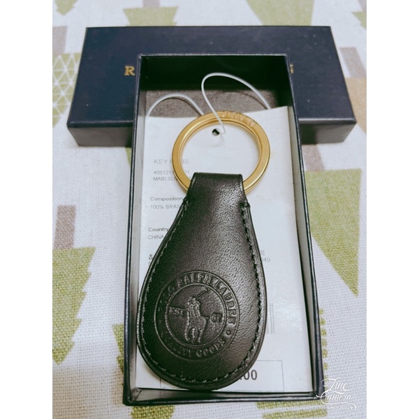 🌈Polo Ralph Lauren 🌈黑色皮革 LOGO鑰匙圈