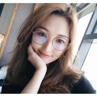 現貨 韓系文青氣質女生必備金屬框復古眼鏡 珍珠球裝飾細邊圓框平光鏡 顯小臉