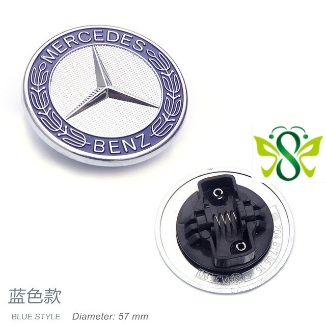 現貨 57mm機蓋標logo車頭平標 Benz W204 AMG改裝車標a250、B class、W212 C E