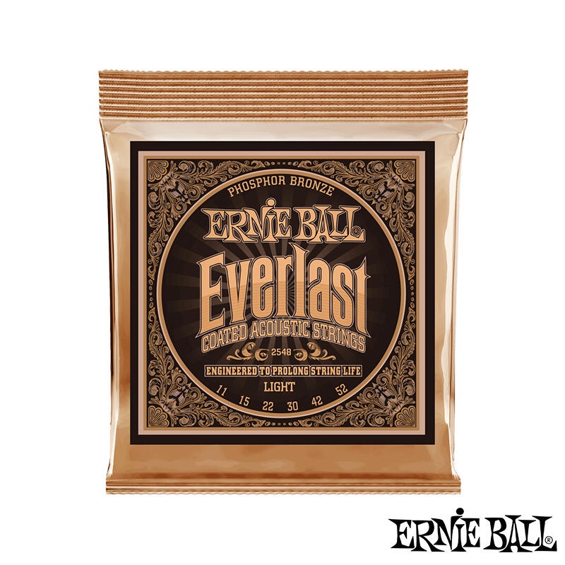 【又昇樂器】Ernie Ball Everlast 2548 11-52 磷青銅 奈米包覆 木吉他弦