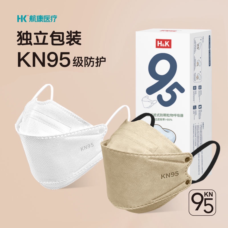 正版正版n95口罩3d立體高顏值一次性四層防塵防病毒白色成人kn95口罩